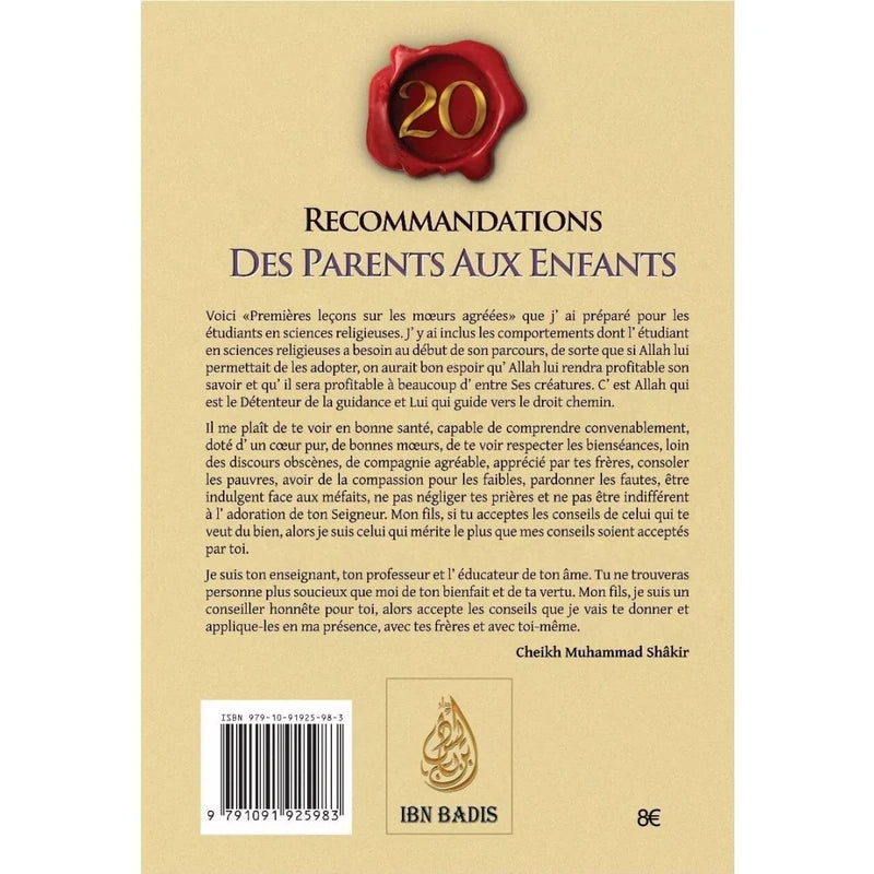 20 Recommandations des Parents aux enfants