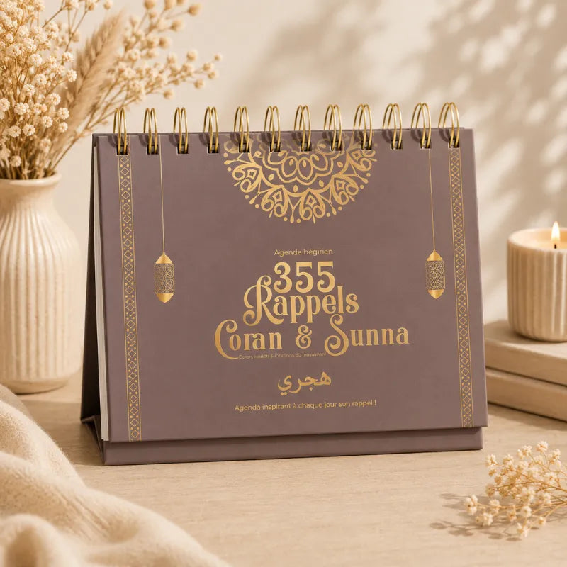 Calendrier - Agenda Hégirien 355 rappels Coran & Sunna - Taupe