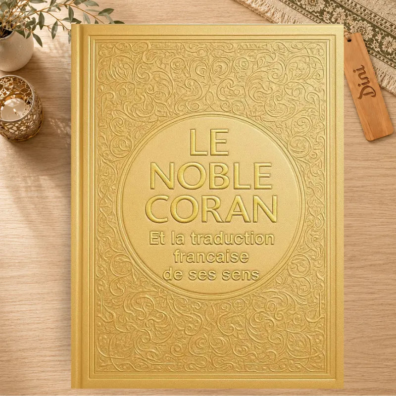 Le noble Coran avec traduction française - Taille petit doré