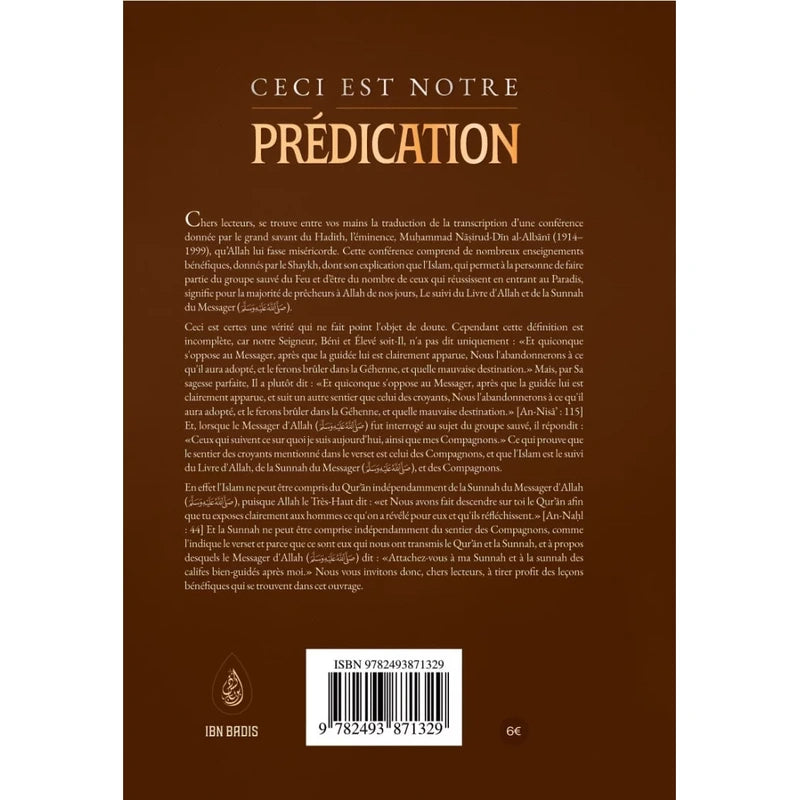 Ceci est notre prédication