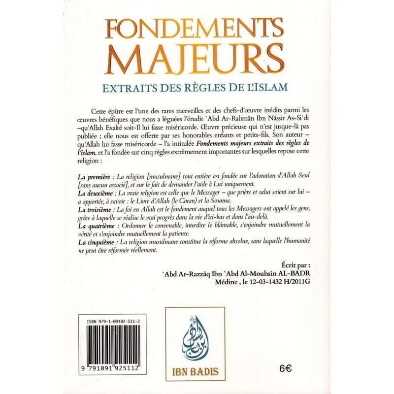 Fondements Majeurs - Extraits des règles de l'Islam