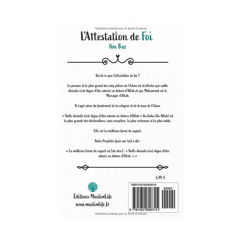 l'attestation de foi