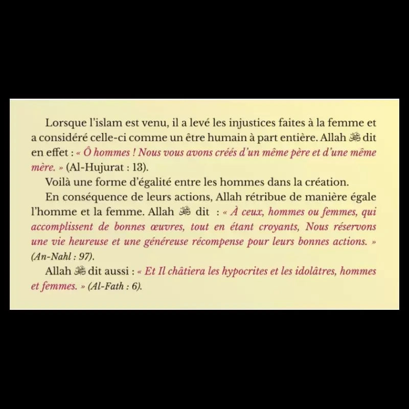 L'islam honore la femme