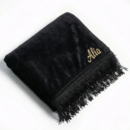 Tapis de prière Personnalisé - Flocage Prénom Dorée - Velours Premium