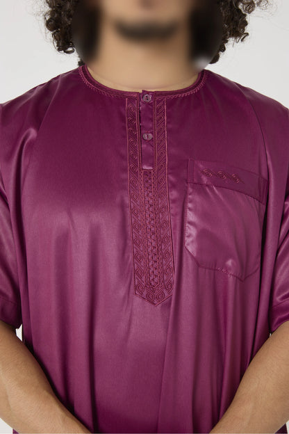 Qamis Atlas manches courtes