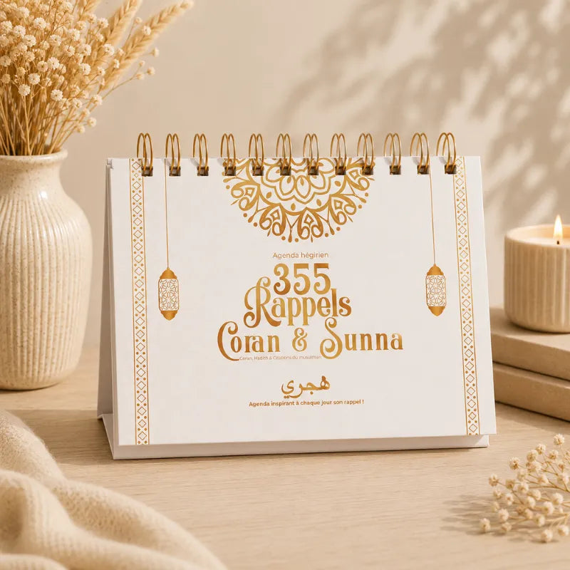 Calendrier - Agenda Hégirien 355 rappels Coran & Sunna - Grand - Blanc