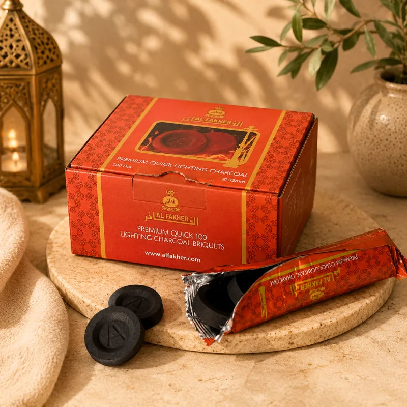 Charbon à Allumage Rapide Al Fakher — Boîte de 100 Pastilles