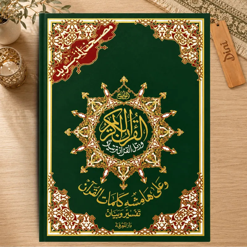Coran tajwid hafs - taille très très grand 50x35 cm vert
