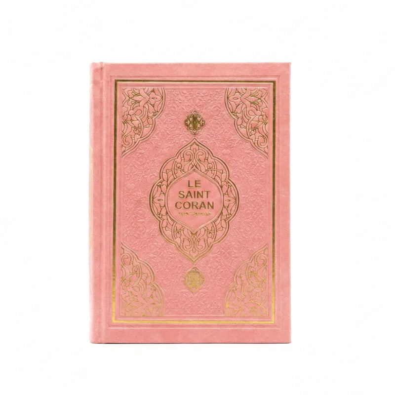 Le noble Coran Rose avec traduction française - 17,5 cm x 13 cm