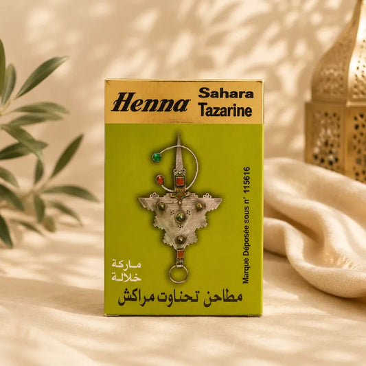 Henna naturel en poudre pour cheveux sahara tazarine