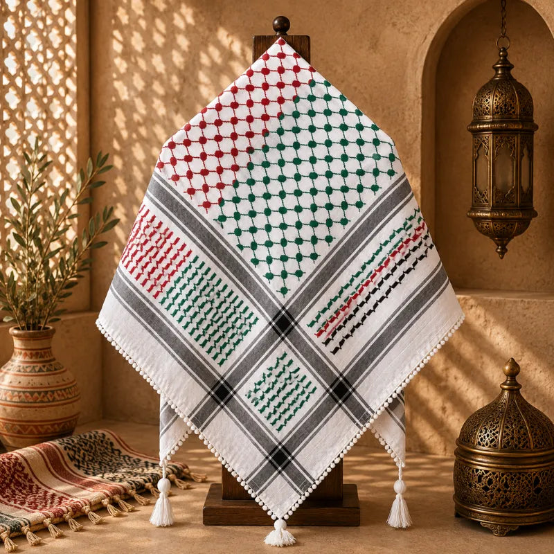 Keffieh/Kufiya à Pompons d'Angle palestine