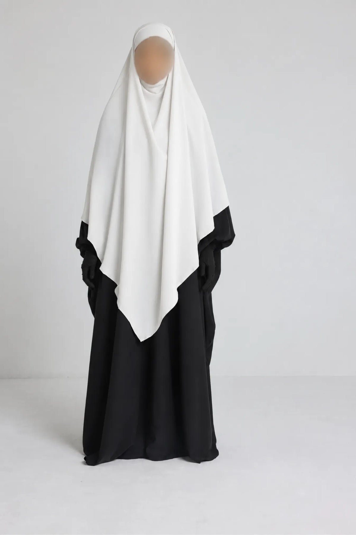 Khimar Long Soie de Médine blanc