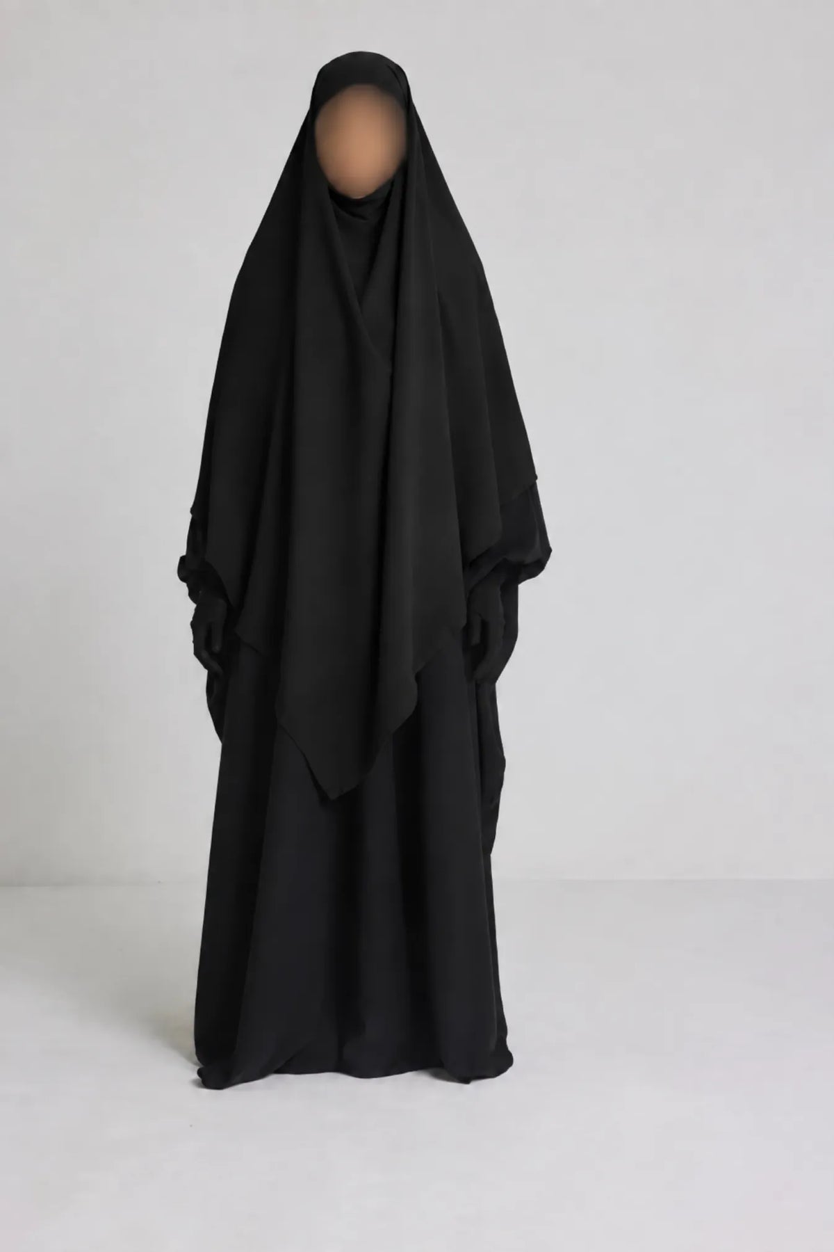 Khimar Long Soie de Médine noir