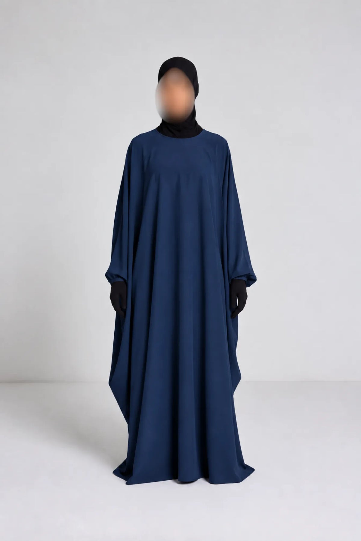Robe Syhem - large et manche serrée bleu nuit clair