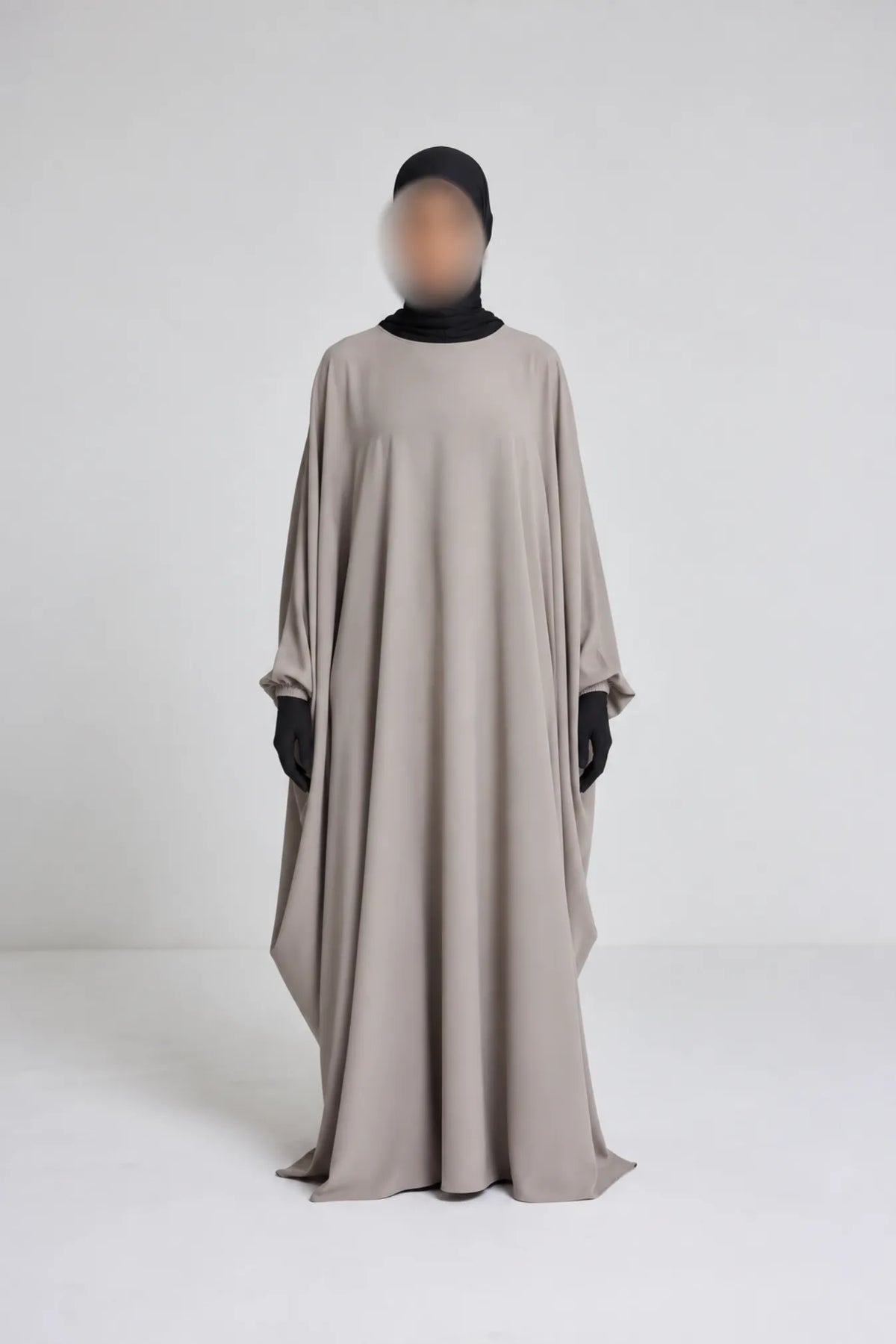 Robe Syhem - large et manche serrée taupe