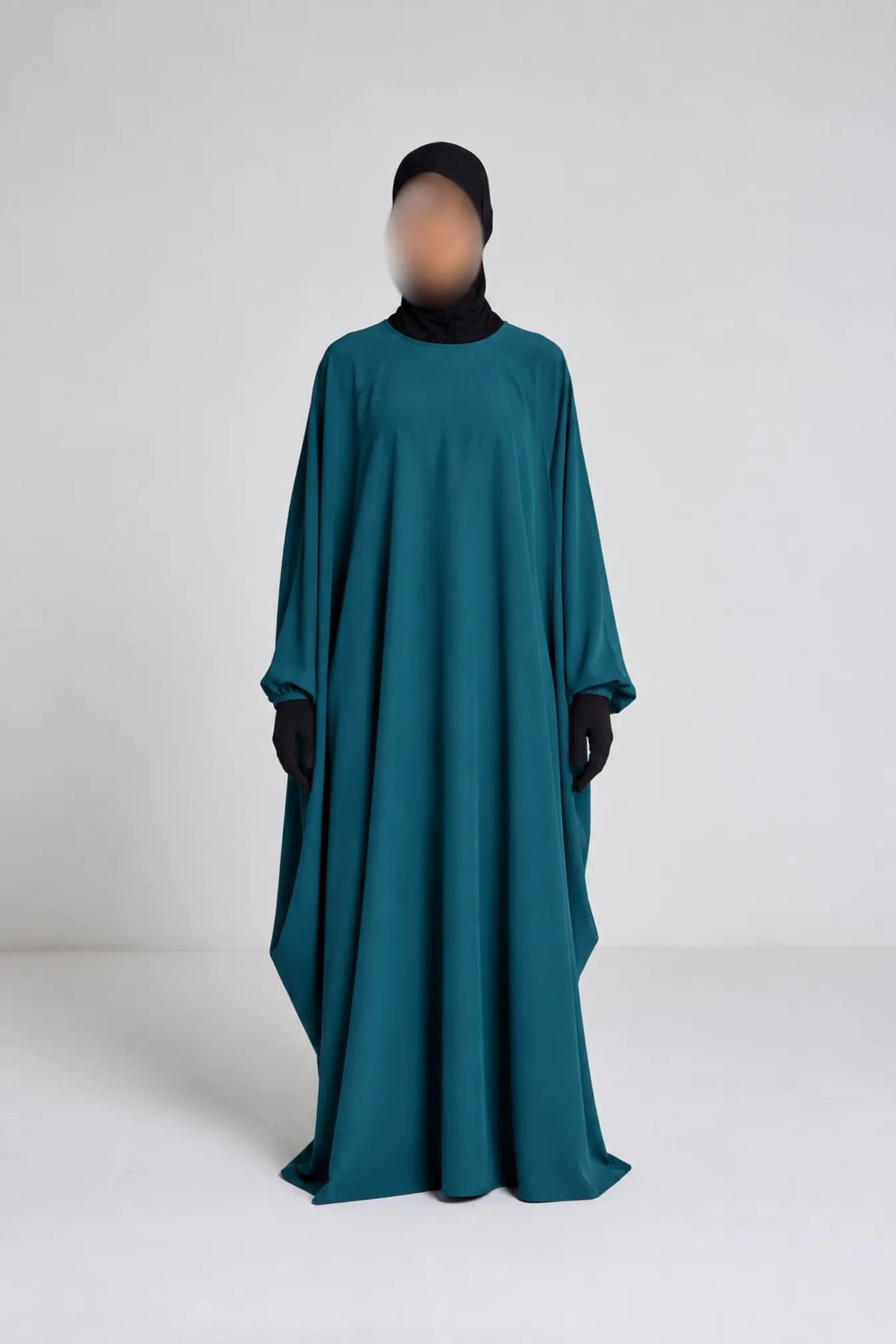 Robe Syhem - large et manche serrée turquoise foncé