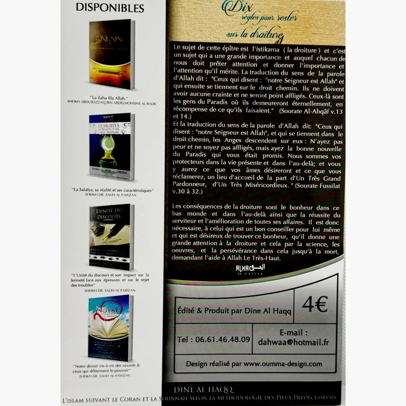 Dix règles pour rester sur la droiture